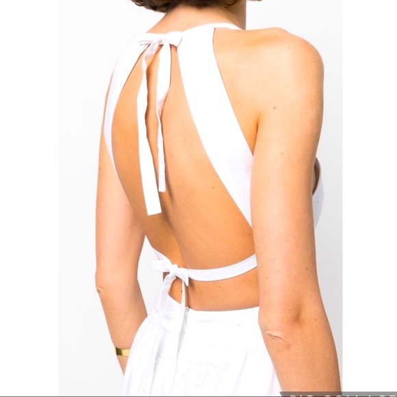 PINKO Maxi White Summer Dress 100% Cotton NEW - Picture 4 of 7